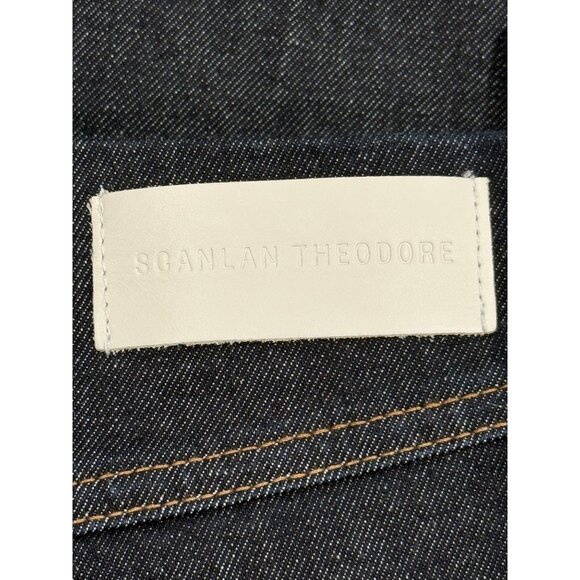 Scanlan Theodore Womens Dark Wash Wide-Leg Denim Pants High-Waist Trouser Size 8 - Picture 4 of 9